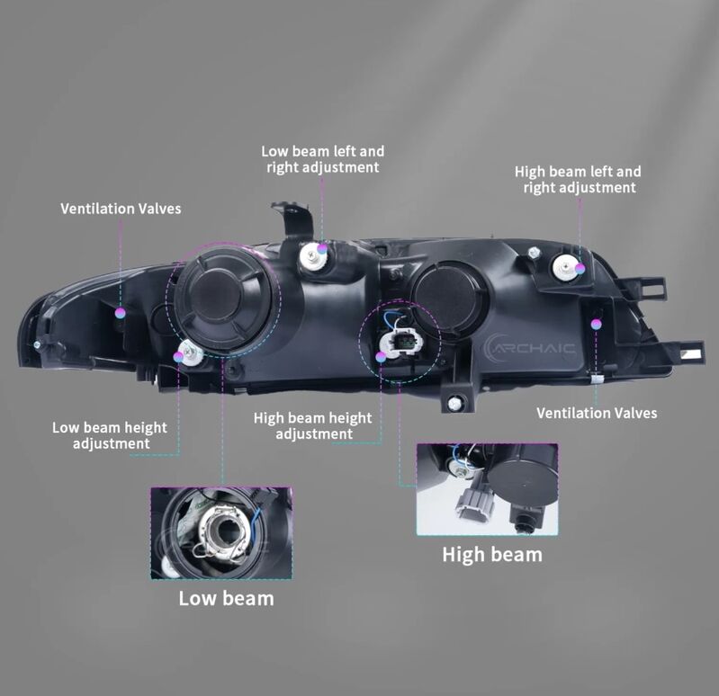 JDM Black OE Projector Headlights Fit For Nissan Skyline R33 GTR GTS25 GTS Series 1&3 HL-NS035LS - Machter