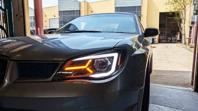 LED 3D Dynamic Blinker Projector Headlights Fit For Subaru Impreza WRX GD - Halogen Type 2005-2007 HL-SB003LS - Machter