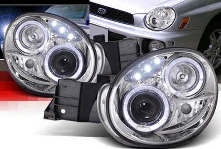 Clear LED Angel Eyes Projector Headlights Fit For Subaru Impreza WRX STI GD 2000-2002 HL-SB007LS - Machter
