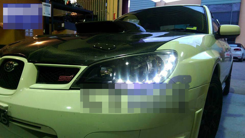 Black LED DRL Projector Headlights Fit For Subaru Impreza WRX STI RX GD 2005-2007 HL-SB010LS - Machter