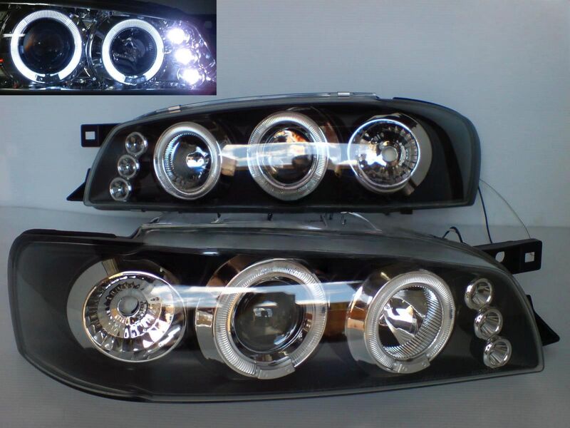 Black Angel Eye LED Projector Headlights Fit For Subaru Impreza WRX STI GC8 1992-2000 HL-SB016LS - Machter