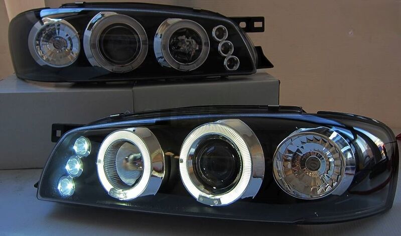 Black Angel Eye LED Projector Headlights Fit For Subaru Impreza WRX STI GC8 1992-2000 HL-SB016LS - Machter
