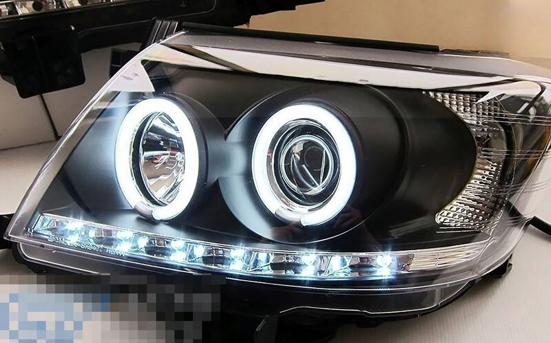 Black DRL LED Angel-Eyes Projector Headlights Fit For Toyota Hilux SR5 2011-2014 HL-TA007LS - Machter