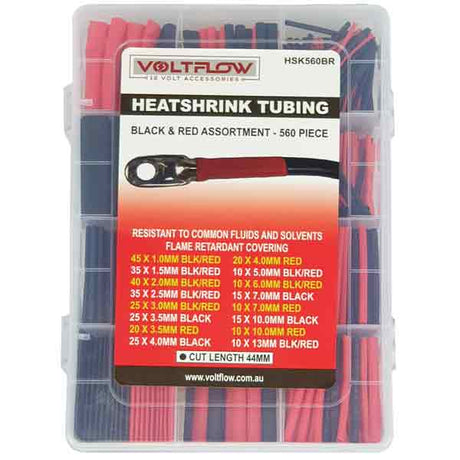 Heatshrink 560 Piece Black Red - Voltflow | Universal Auto Spares