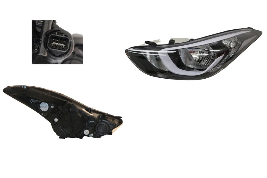 Headlight (LHS) Hyundai Elantra MD3 2013 - 2015 HYLT - HEL - 31L - Sterling Parts - Headlight Assemblies - Sterling Parts