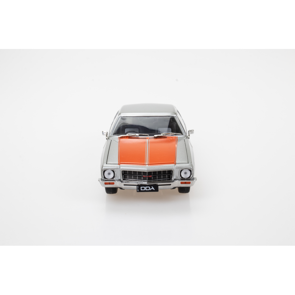 Holden HQ 2 Door Silver with Orange Stripe Diecast Model Car 1:24 Scale (Approx. 18–20cm) Collectible | Universal Auto Spares