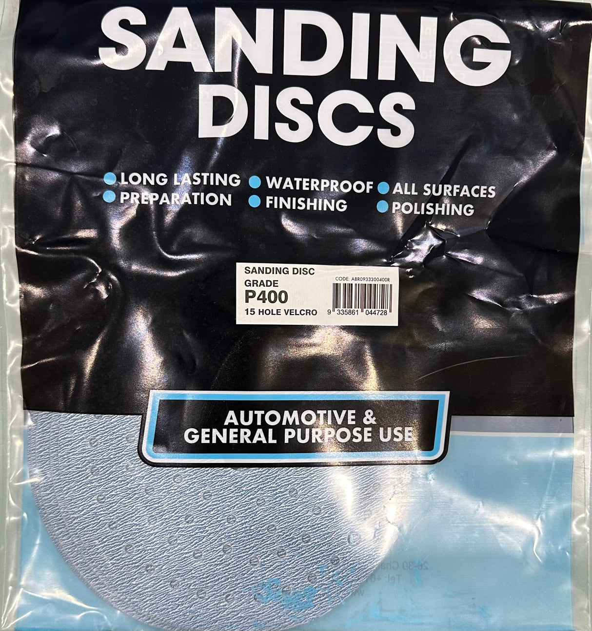 Sanding Discs P400 15 Hole Velcro Fine Finish 150mm 5 Pieces - Concept Paint