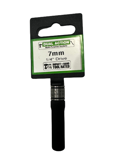 7mm 1/4" Drive Socket 6-Point Deep - Dual Action