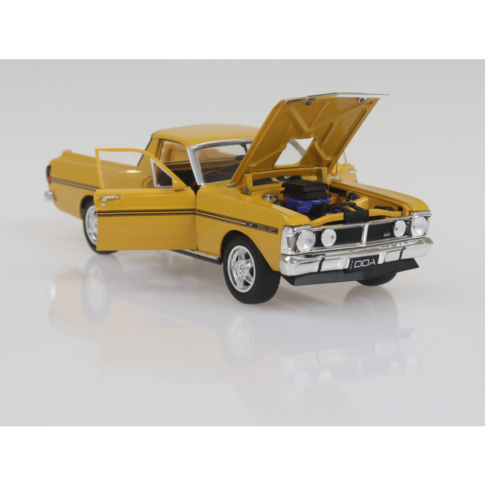 1971 Ford XY Falcon GTHO Ute 351 Yellow Ochre Diecast Model Car 1:24 Scale (Approx. 18–20cm) Collectible | Universal Auto Spares