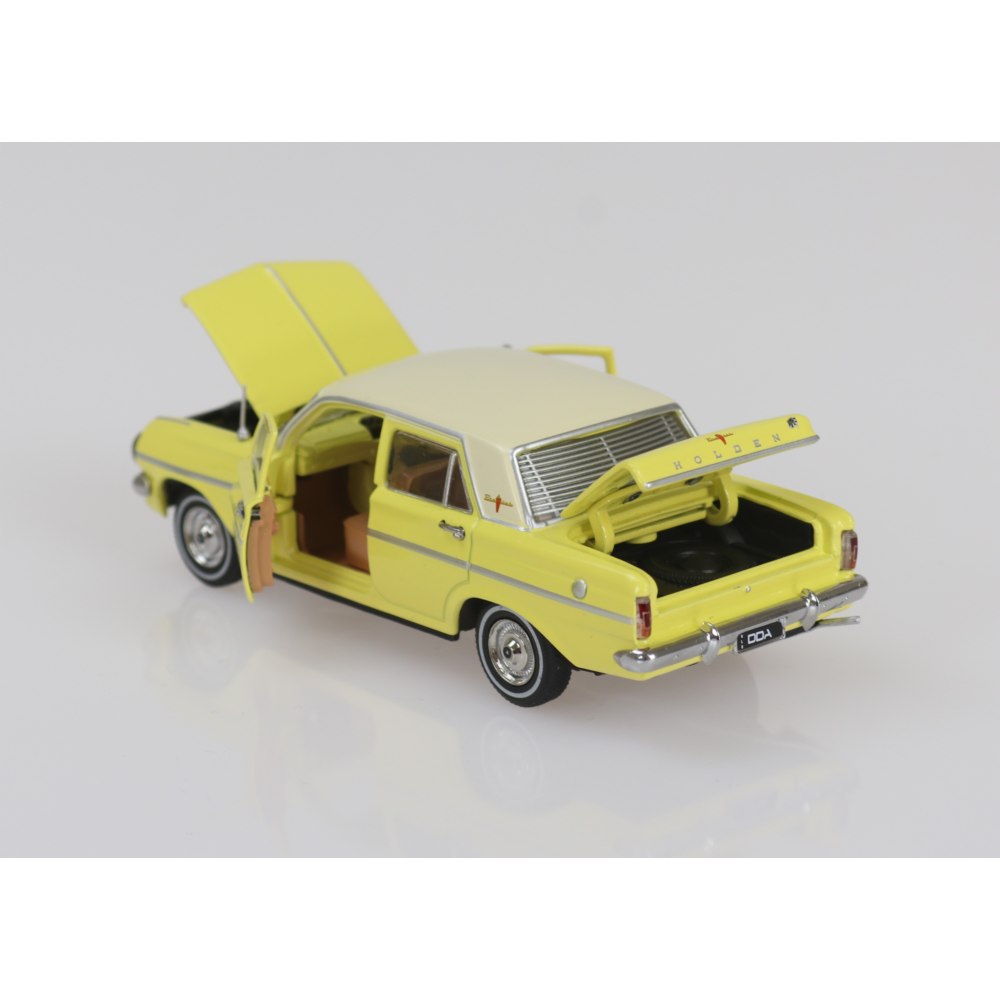 Holden EH Sedan Premier Street 2-Tone Yellow/White Fully Detailed Opening Front Doors Bonnet & Boot Diecast Model Car 1:32 Scale (Approx. 14–15cm) Collectible | Universal Auto Spares