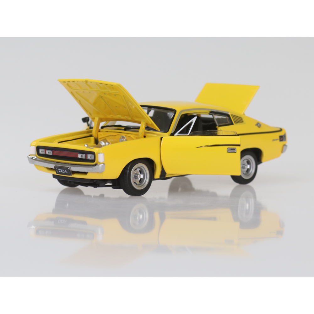 Chrysler Valiant Charger E49 Yellow Fully Detailed Opening Doors & Bonnet Diecast Model Car 1:32 Scale (Approx. 14–15cm) Collectible | Universal Auto Spares
