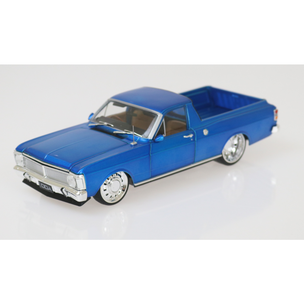 Ford XY Falcon Ute Custom Supercharged Barra Engine Blue Diecast Model Car 1:24 Scale (Approx. 18–20cm) Collectible | Universal Auto Spares