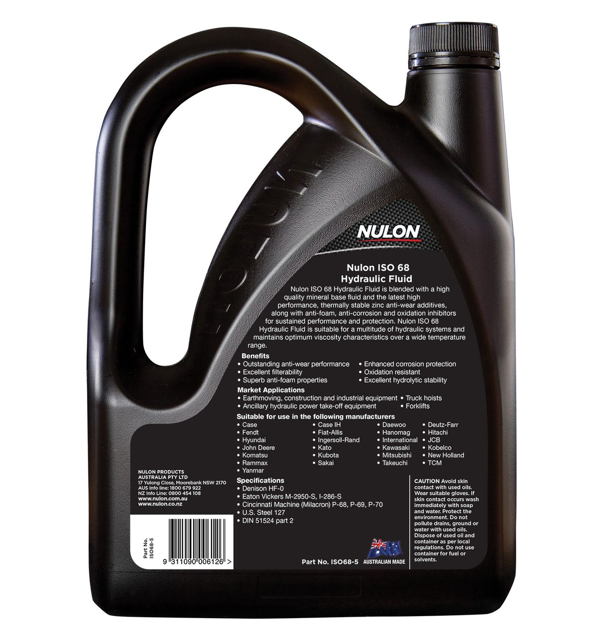 ISO 68 Hydraulic Fluid - Nulon