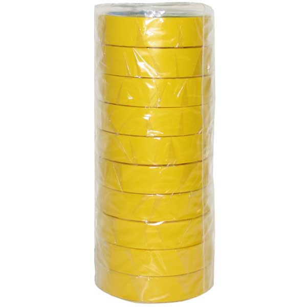 PVC Electrical Tape 18mm x 20m Yellow 10 Rolls - NITTO