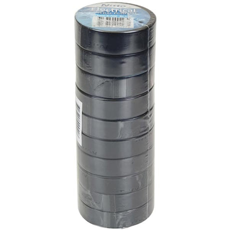 PVC Electrical Tape 18mm x 10m Black 10 Rolls - NITTO