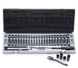 53 Pieces 1/4" DR 6-Point Metric & A/F Dual Action Socket Set - Dual Action