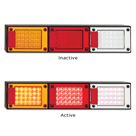J3 Series 12-24 Volt Blister - LED AutoLamps Stop Tail Indicator Reverse Reflector