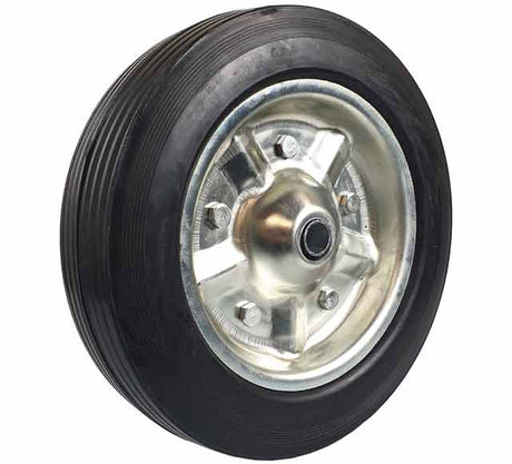Jockey Wheel 250mm Solid Rubber Tyre 10" Metal Rim Suits JW12 - AUTOKING | Universal Auto Spares