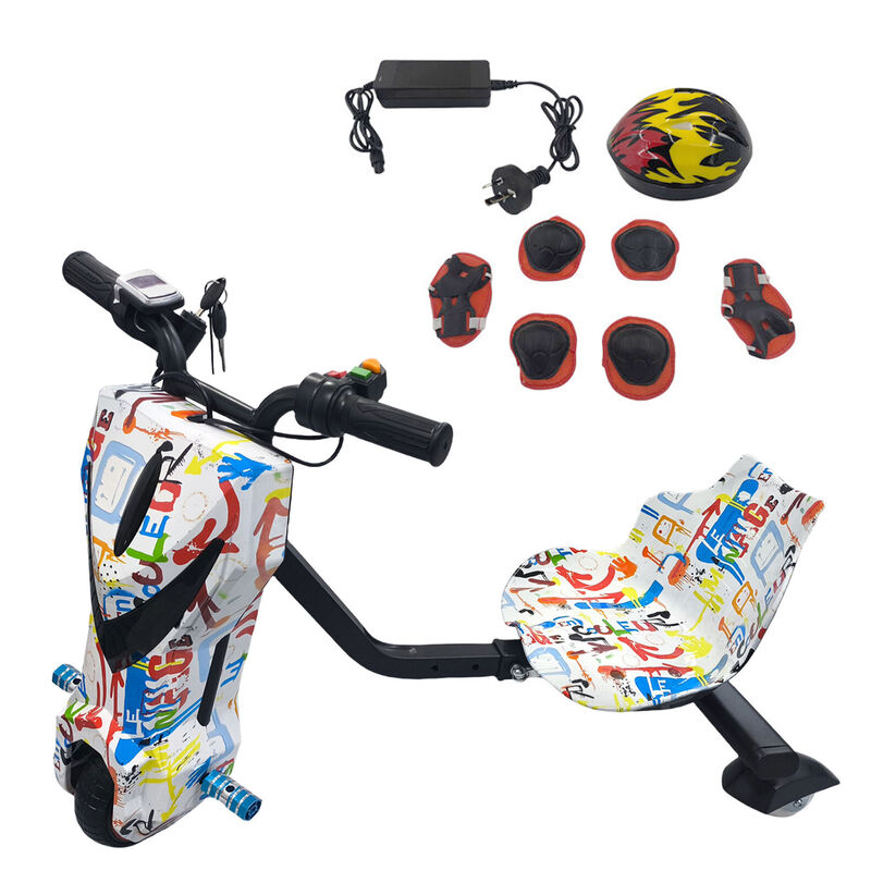 Electric Drift Go Kart for Kids 3 Wheel Ride On Trike with Bluetooth & 350W Graffito KART-01GF - Machter