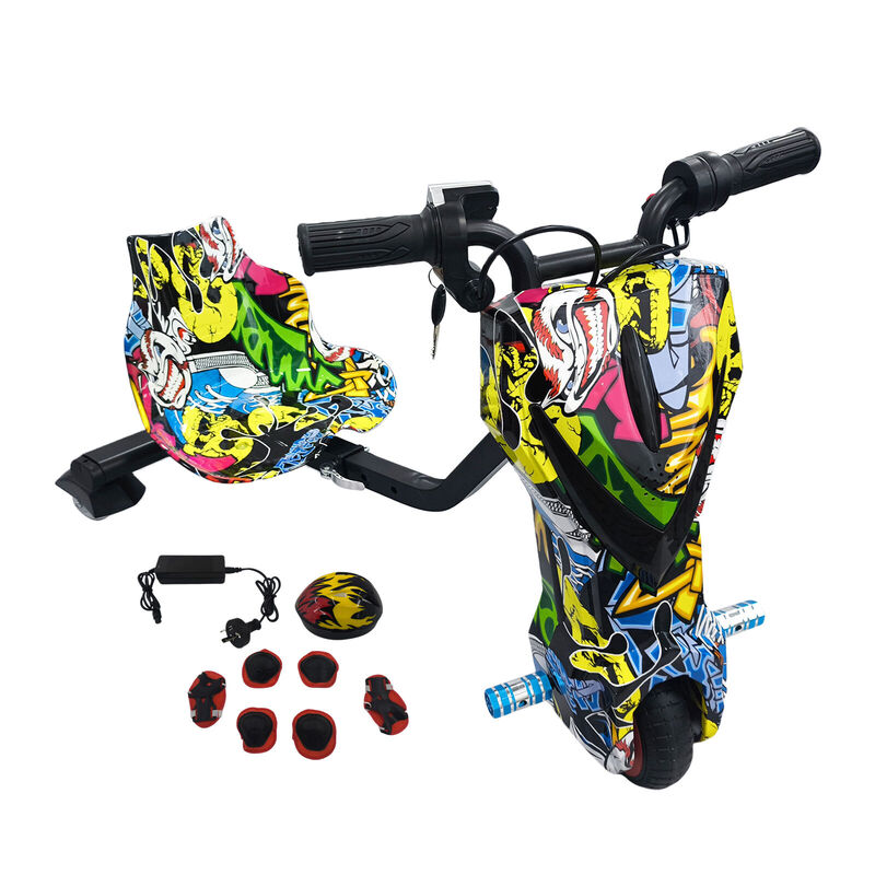 Electric Drift Go Kart for Kids 3 Wheel Ride On Trike with Bluetooth & 350W Hip-Hop KART-01TN - Machter