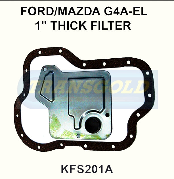 Transmission Filter Kit Fits Ford/Mazda (1'' Thick Filter) Turbo Gfs401 G4A KFS201A - Transgold