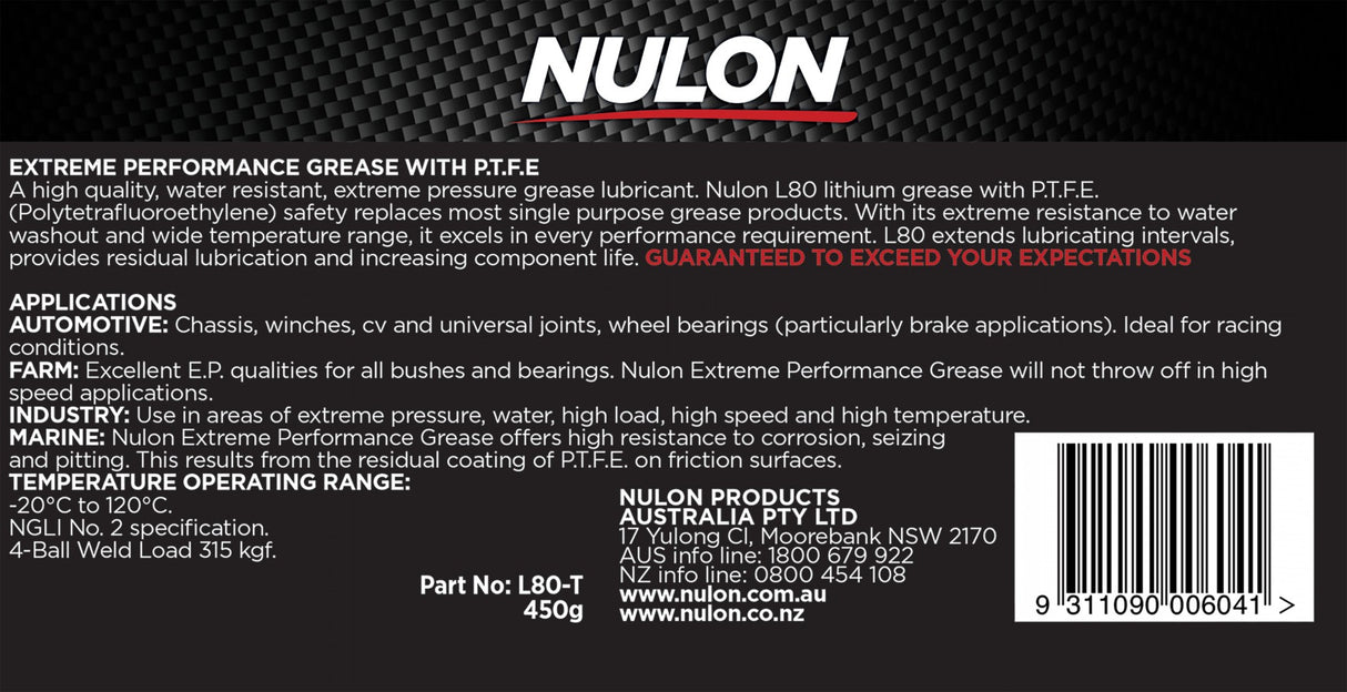 Xtreme Performance Grease with PTFE - Nulon