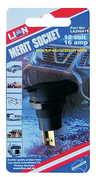 Merit Socket 12 Volt 16 AMP Heavy Duty - LION