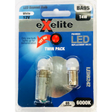 LED Bayonet Bulbs 12V 4W BA9S 6000K (2PK) LEDB242 - Exelite