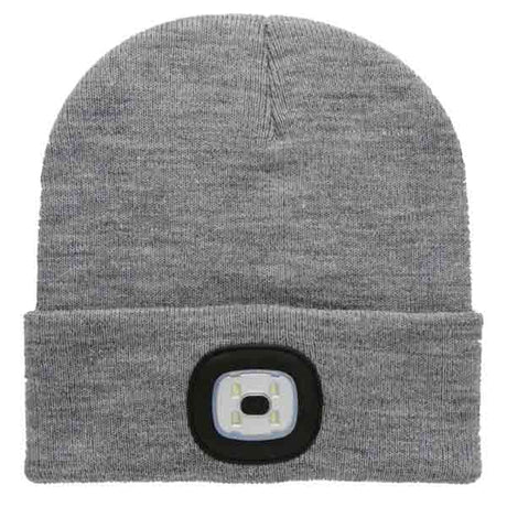 Led USB Beanie Black Knit - HARD UNIT Grey
