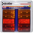 8 LED 12V Rectangular Trailer Lamp Set UV Stabilized, Waterproof - AUTOKING