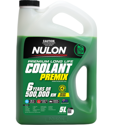 Green Premium Long Life Coolant Premix - Nulon 5L