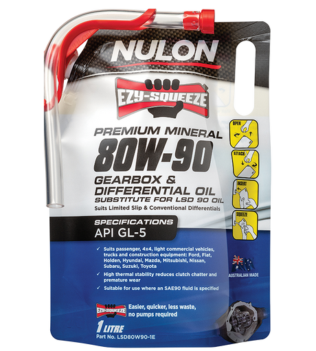 Premium Mineral 80W-90 Gearbox & Differential Oil - Nulon 1L