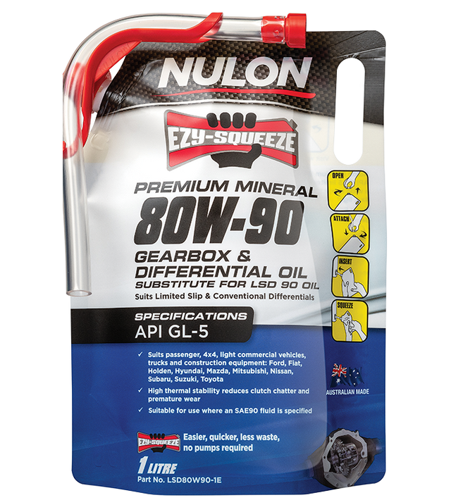 Premium Mineral 80W-90 Gearbox & Differential Oil - Nulon 1L