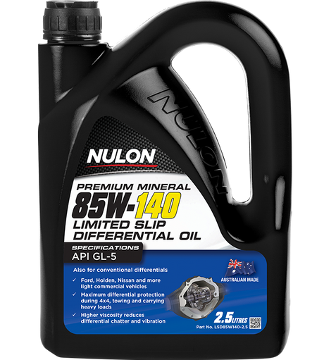 Premium Mineral 85W-140 Limited Slip Differential Oil - Nulon 2.5