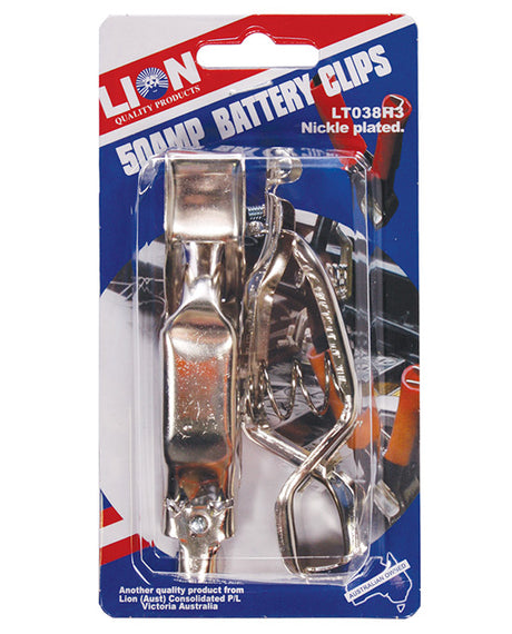 50AMP Battery Testing Clip Nickle Plated 2 Pieces - LION