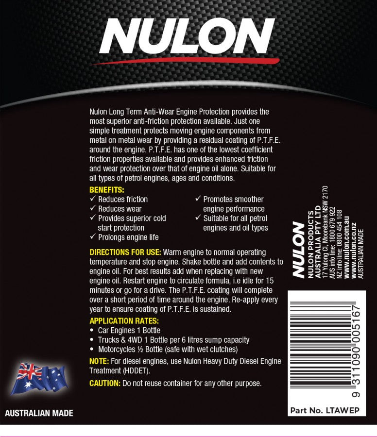 Pro-Strength Long Term Anti-Wear Engine Protection 500mL - Nulon