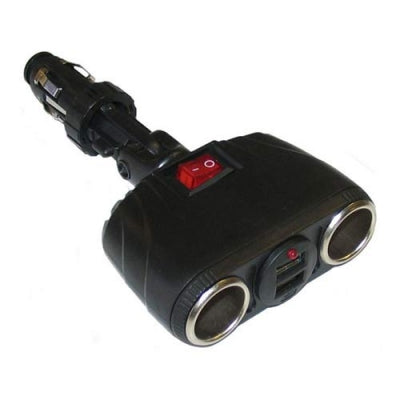 12 Volt Twin Accessory Plug with Twin USB Port - AUTOKING | Universal Auto Spares