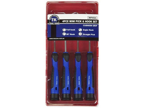 4 Piece Mini Pick & Hook Set For Removing O-Rings - Tool King