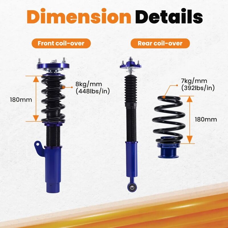 MAX PEEDING RODS 24Ways Adjustable Coilover Fit For BMW E46 320i 323i 325i 328i 330i Shock Absorber MPR-SA-BMW001 - Machter