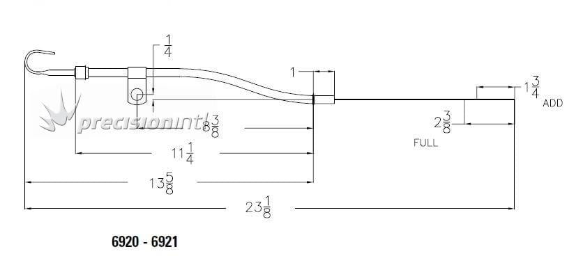 Chrome Engine Dipstick & Tube Suits Ford 260 - 302W V8 MRG6920 - Mr Gasket - Oil System Components - Mr Gasket