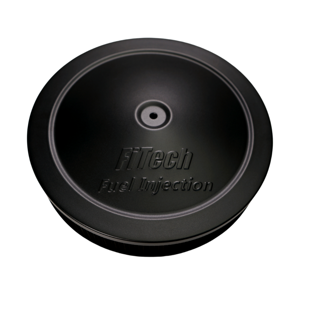 14" X 3" Dropbase Air Cleaner Assembly With Black LID & Hardware FI42302 - FiTech - Air Intake & Induction - FiTech