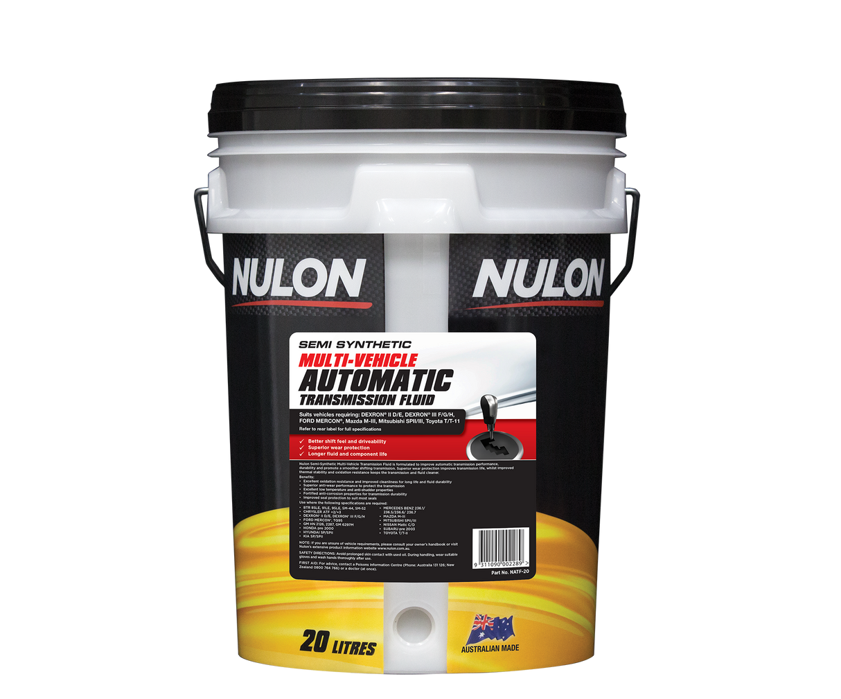 Semi Synthetic Multi-Vehicle Automatic Transmission Fluid - Nulon 20L