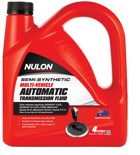 Semi Synthetic Multi-Vehicle Automatic Transmission Fluid - Nulon 4L