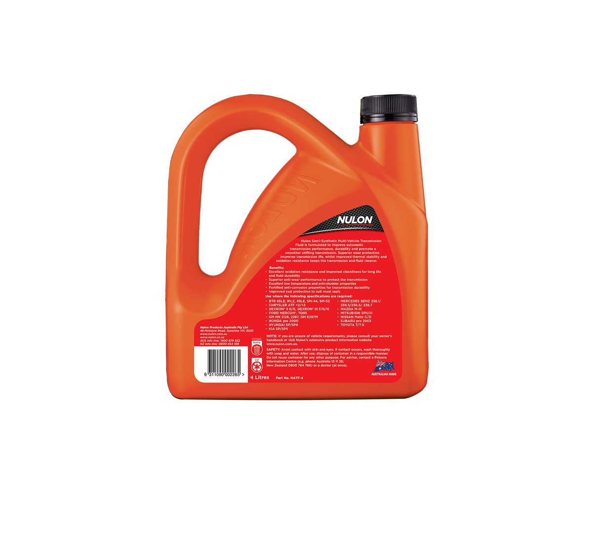 Semi Synthetic Multi-Vehicle Automatic Transmission Fluid - Nulon