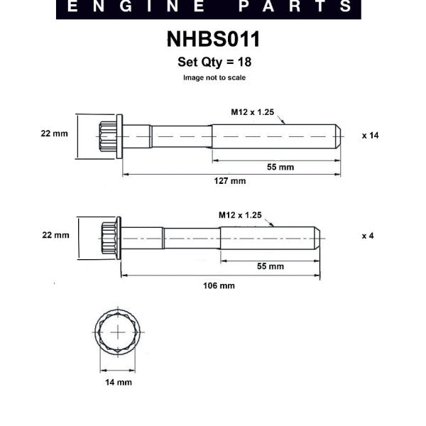 Head Bolt Set TOYOTA 2L 2LT 3L 5L 5L-E NHBS011 - NASON