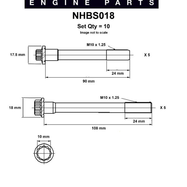Head Bolt Set TOYOTA 4AFE FC GE/7AFE 6A NHBS018 - Nason