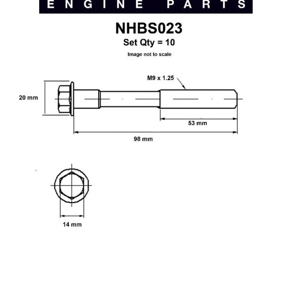 Head Bolt Set TOYOTA 1E 2E 3E NHBS023 - NASON