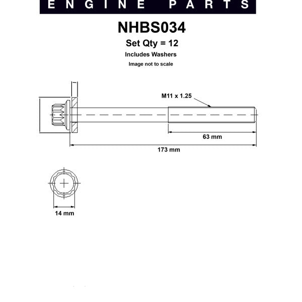 Head Bolt Set SUBARU EJ20G 20X 20Y EJ25 EJ25 NHBS034 - NASON