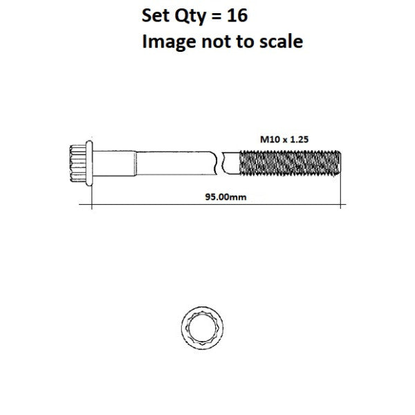 Head Bolt Set MITSUBISHI 6A12 DOHC V-DOHC NHBS040 - FAI