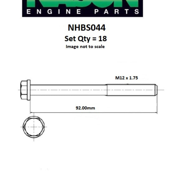 Head Bolt Set FORD TRANSIT D25T 4BC 4HB NHBS044 - NASON
